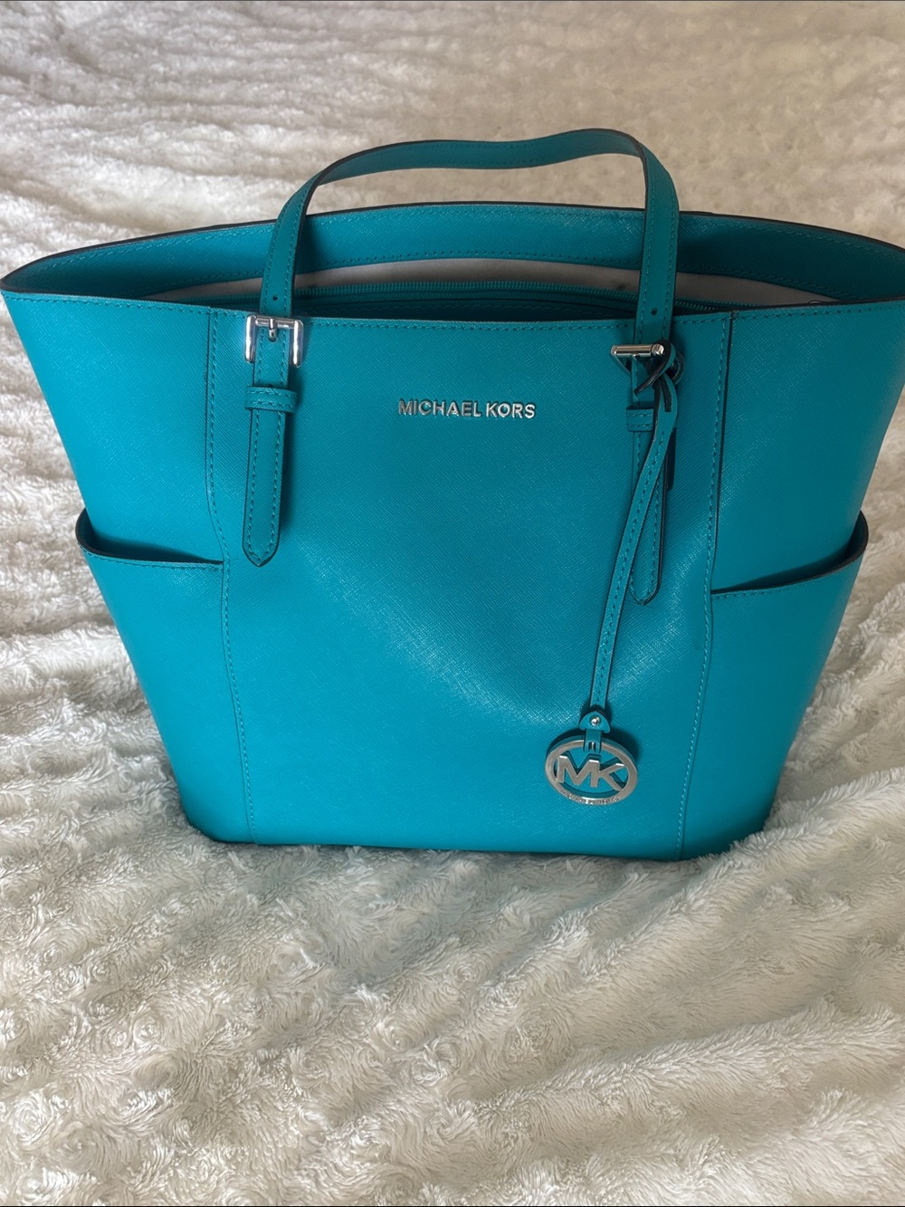Michael Kors Bright Teal Saffiano Tote